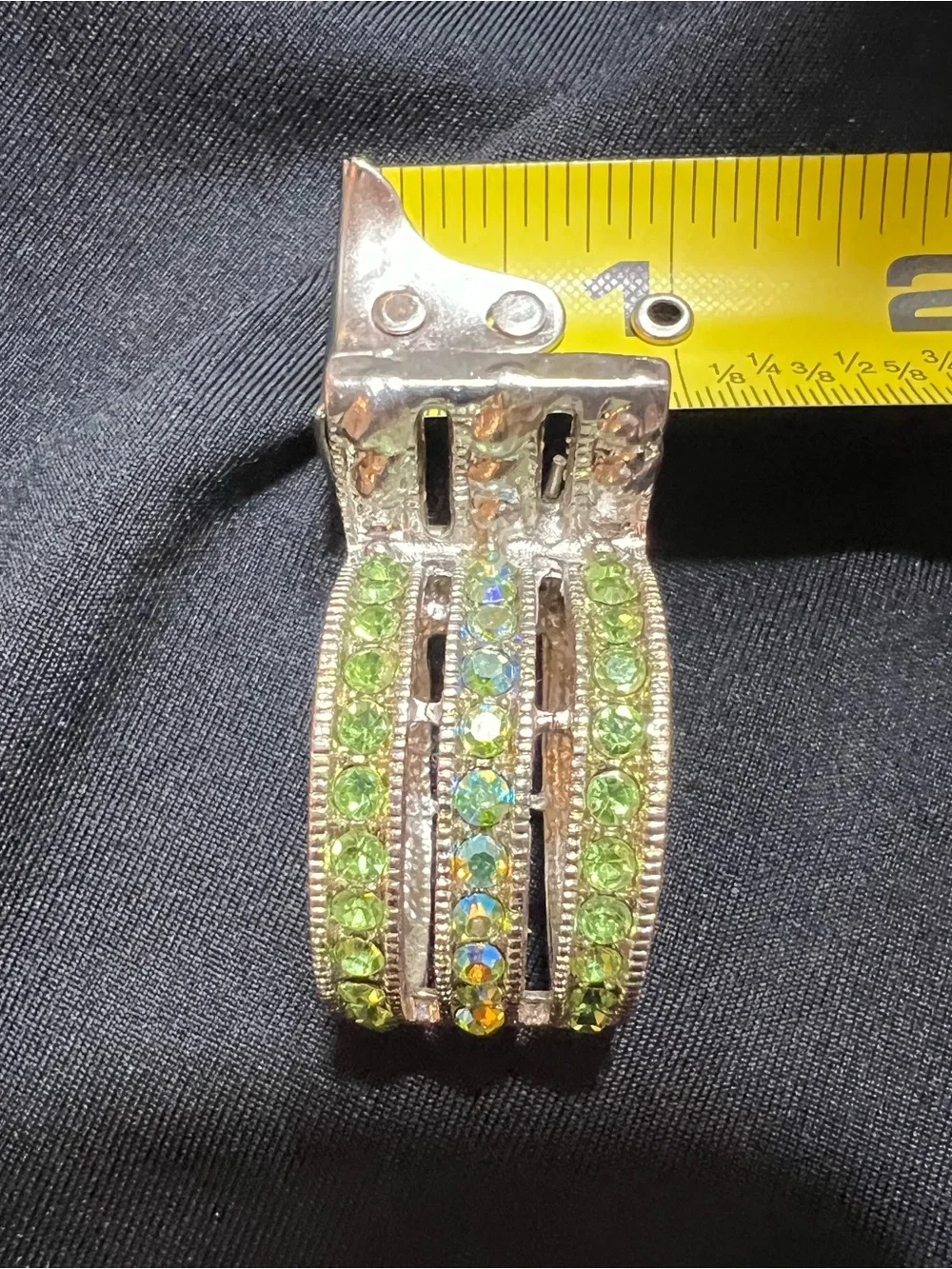 PONYTAIL CUFF LIME GREEN RHINESTONE